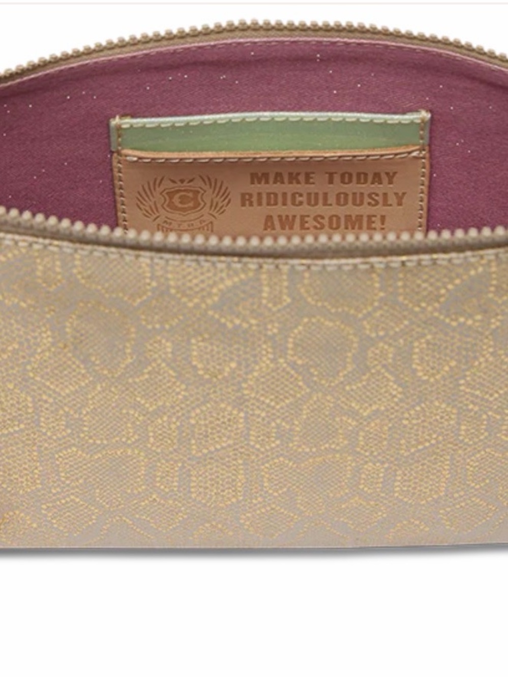 Consuela Leah Midtown Gold Python Print Crossbody Bag & matching card organizer - Picture 14 of 14
